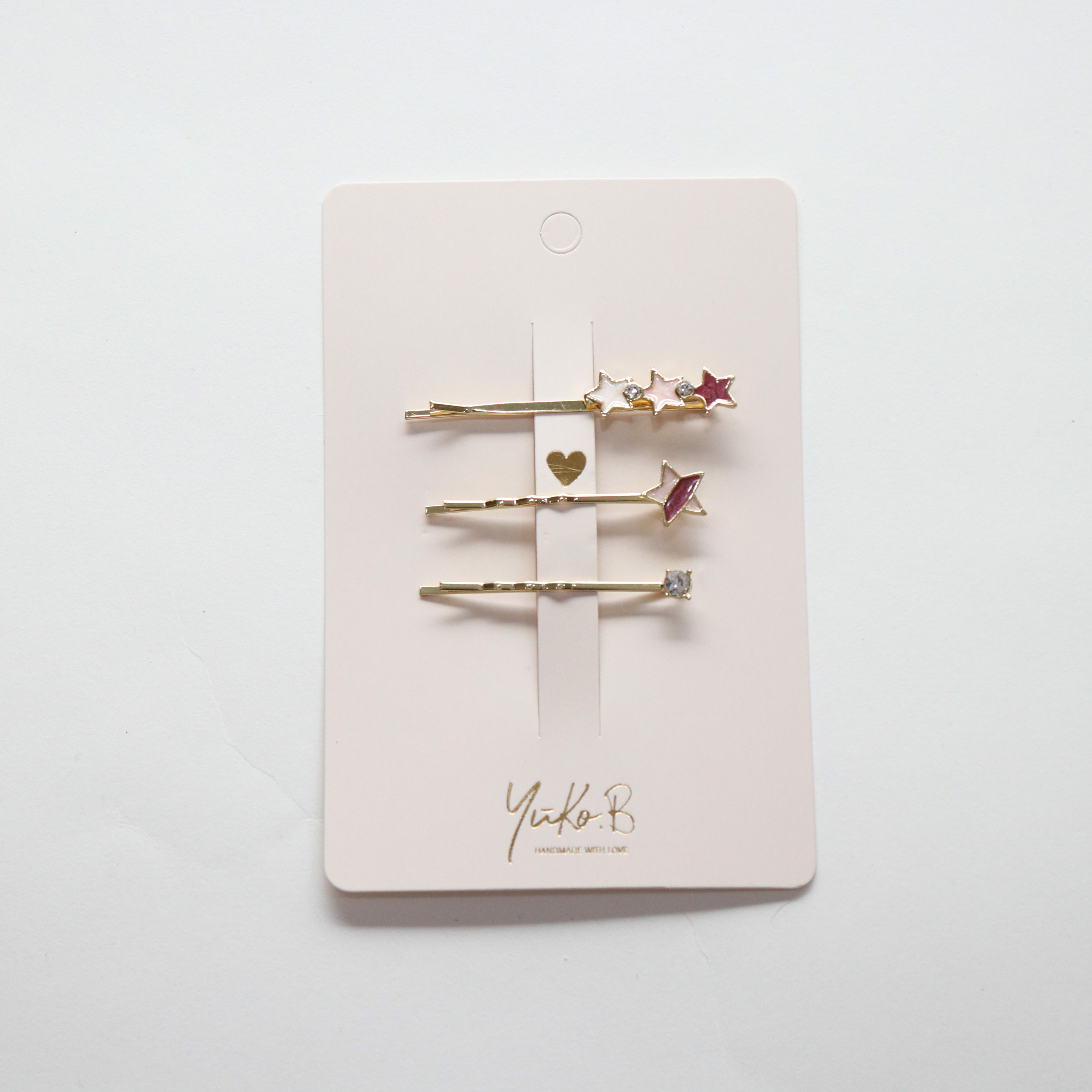 Barrettes à cheveux - Trio étoilé rose - Yuko B.