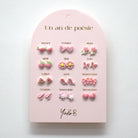 Ensemble de 12 paires de boucles d'oreilles en céramique - Un An de Poésie rose - Yuko B.