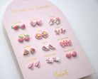 Ensemble de 12 paires de boucles d'oreilles en céramique - Un An de Poésie rose - Yuko B.