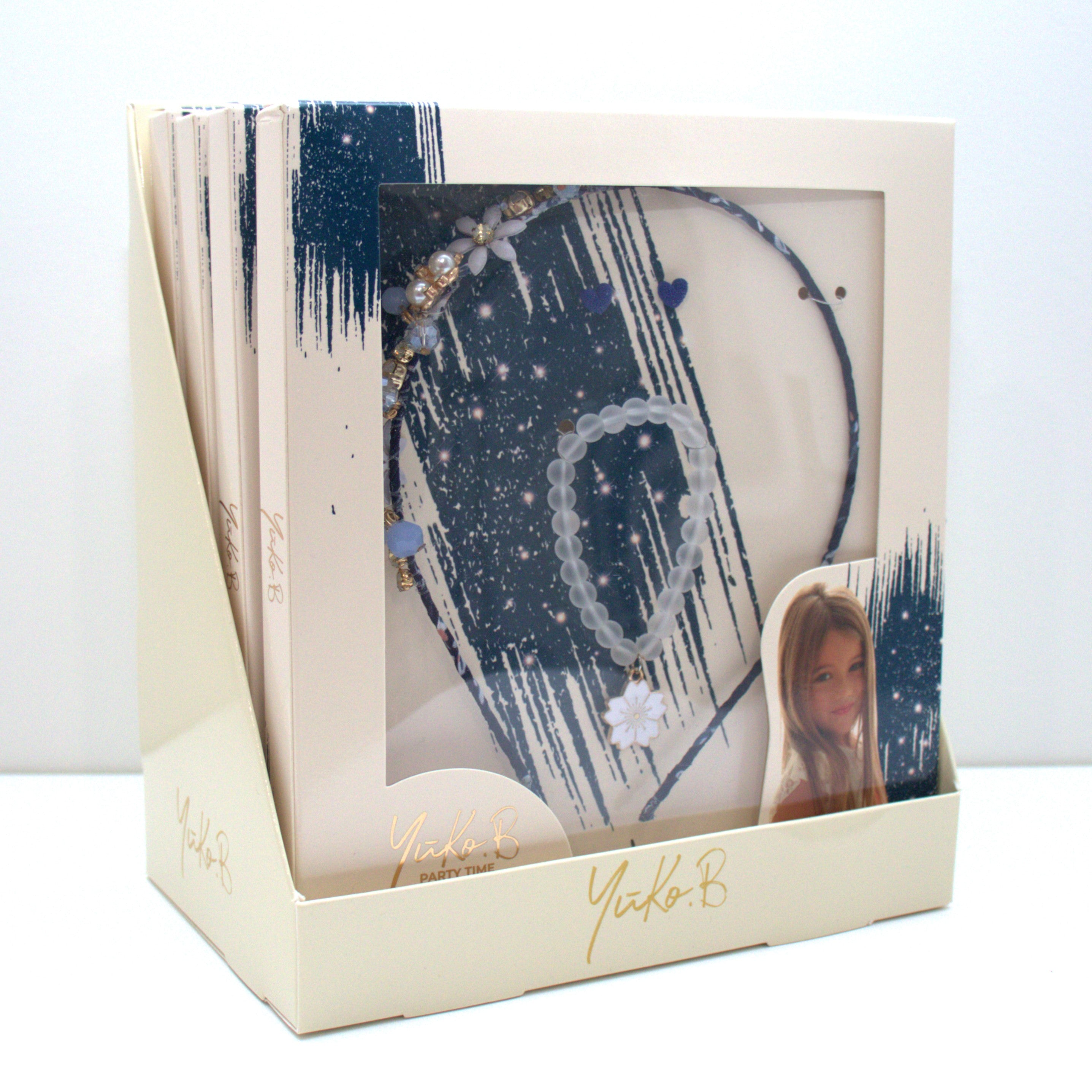 Coffret premium de 3 accessoires de mode pour enfants - Victoria - Bleu - Yuko B.