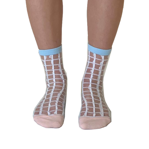 Chaussettes en voile resistant - Eve - White — Yuko B.