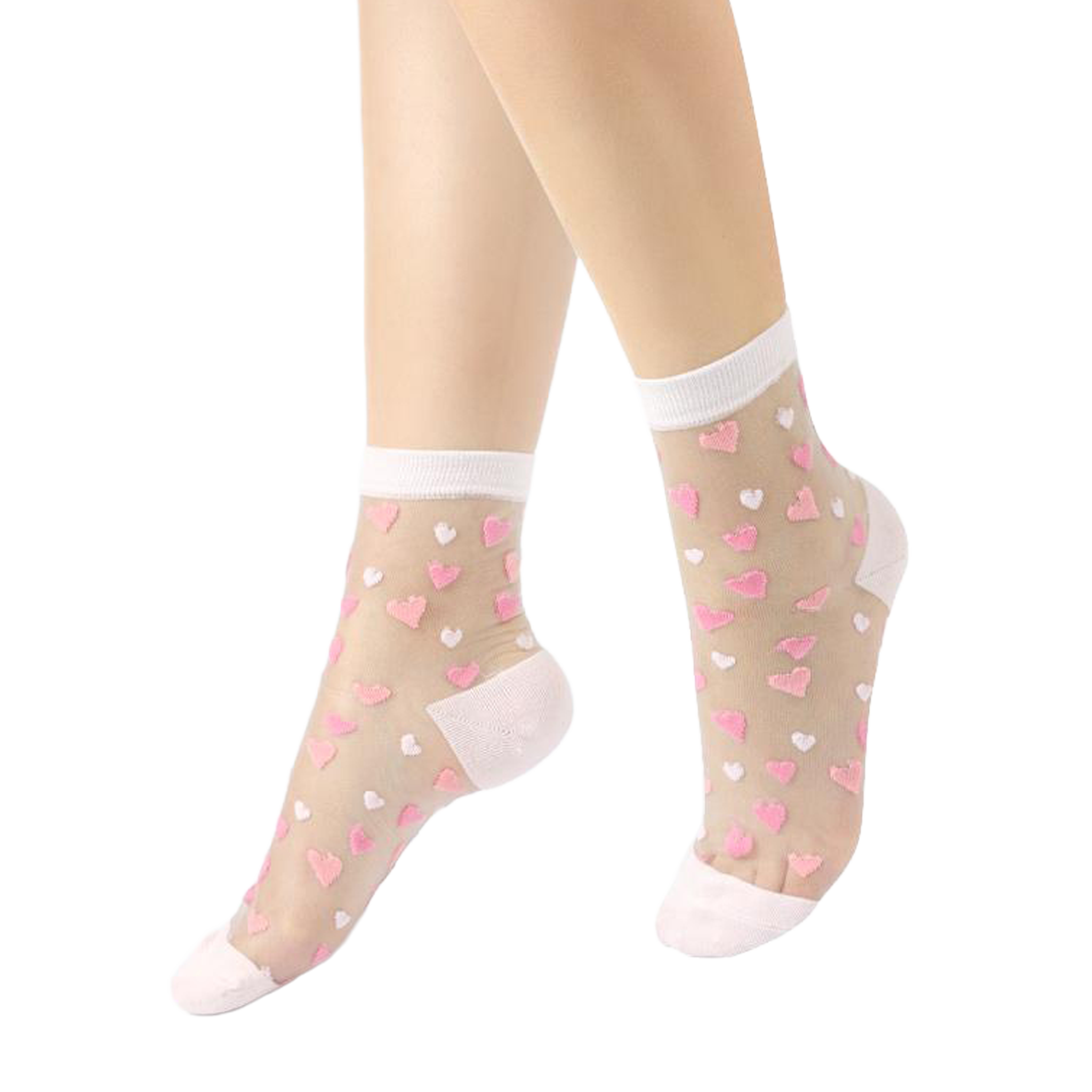 Tina, la chaussette aux coeurs roses et blancs — Yuko B.