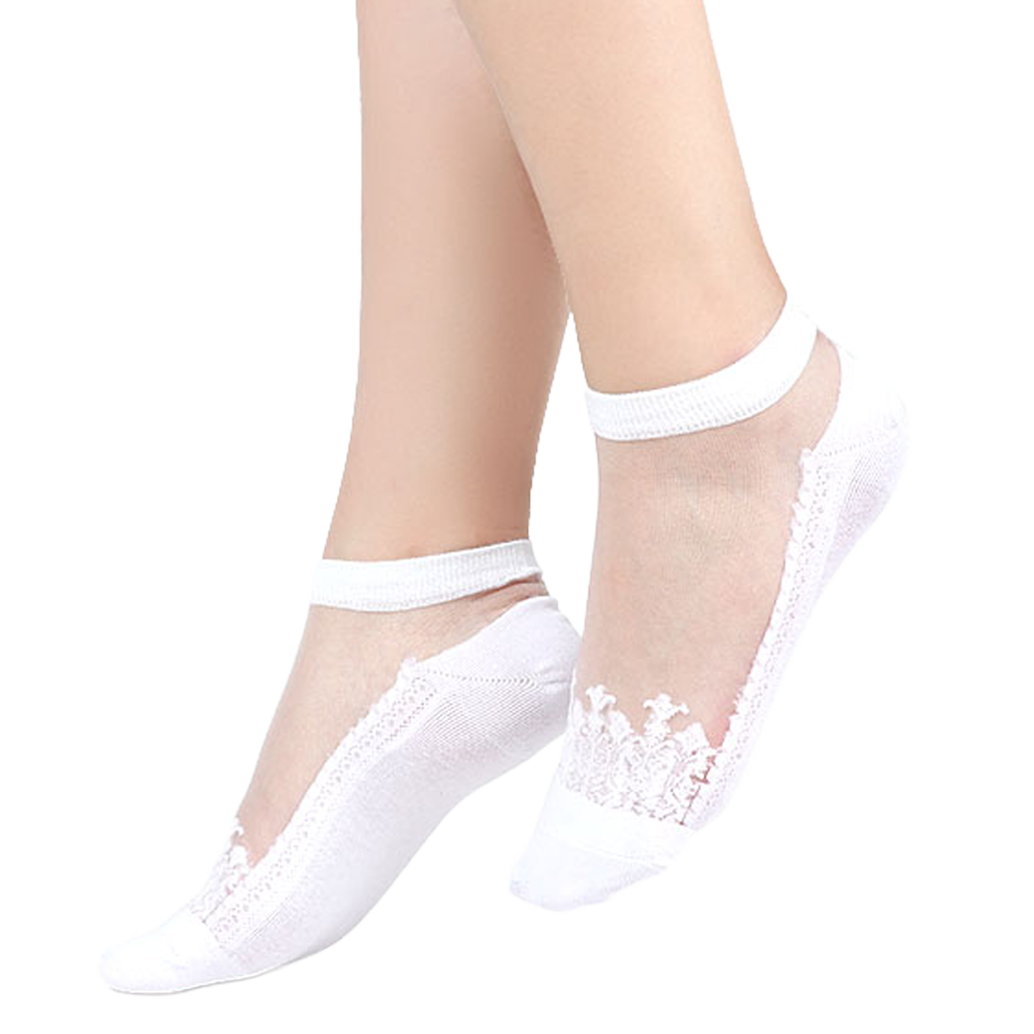 Socquettes en voile et coton résistants DIVA - Blanc — Yuko B.