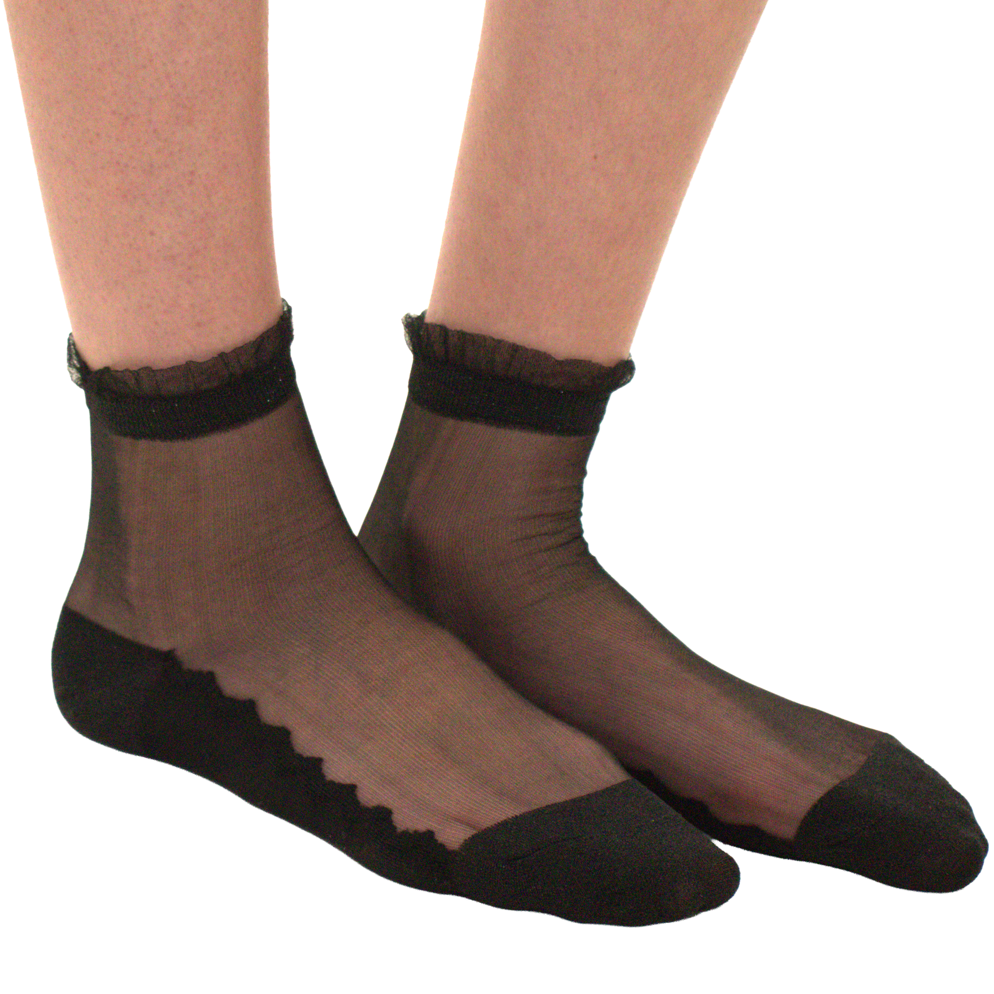Shine - Noir - La chaussette femme en voile ultra-résistant vue de face — Yuko B.