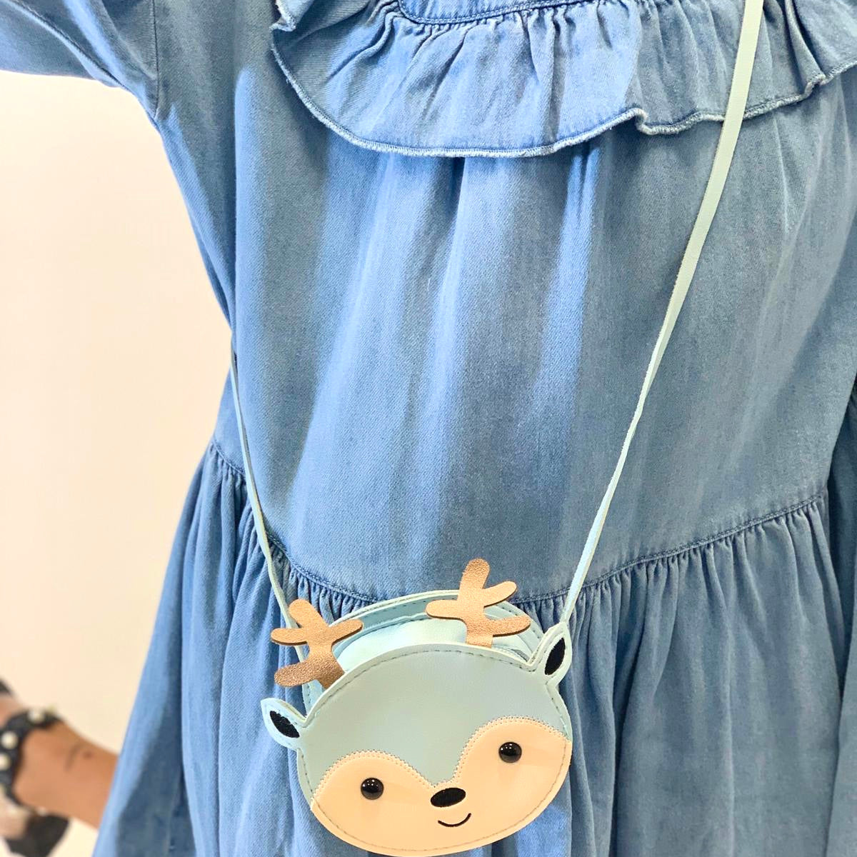 Sac bandoulière enfant - Shoo le petit Rennes bleu - Yuko B.