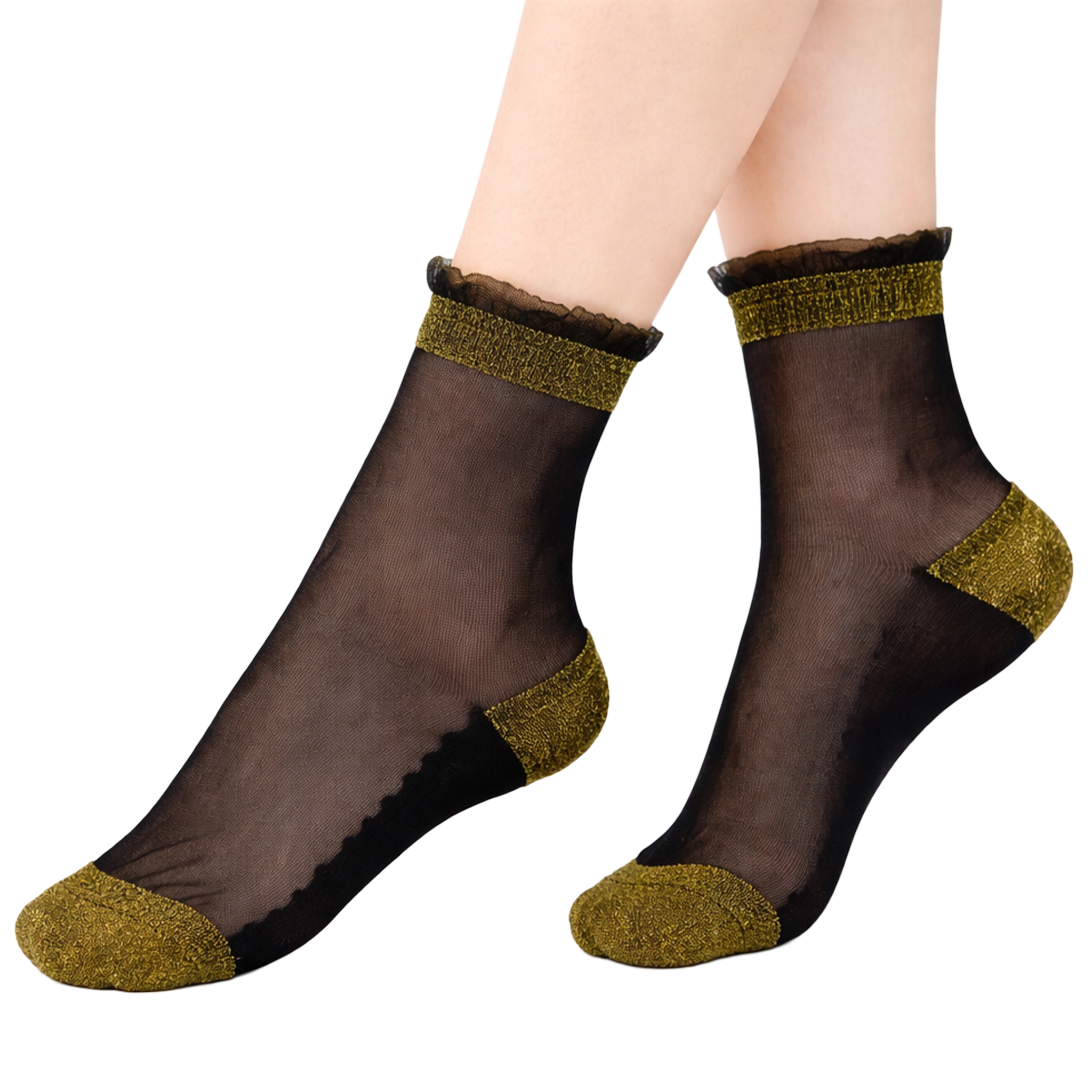Shine - Gold - La chaussette femme en voile ultra-résistant — Yuko B.