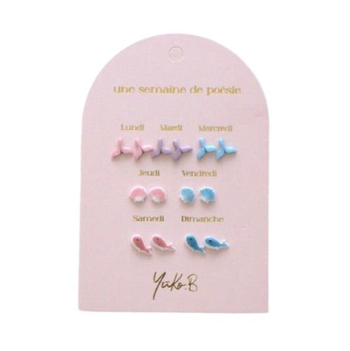 Coffret 7 Boucles d'Oreilles — Semaine de Poésie Océan — Yuko B.