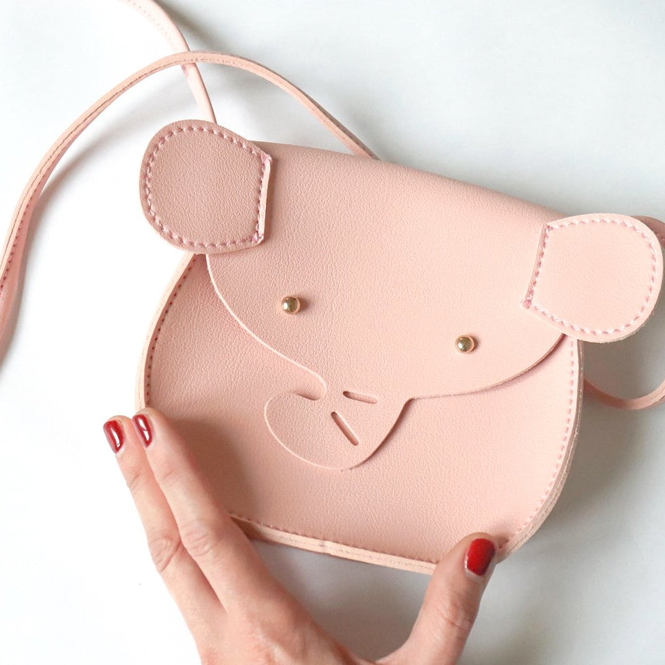 Sac bandoulière enfant - Suki l'éléphanteau Rose - Yuko B.