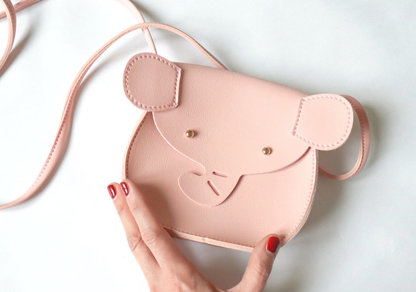 Sac bandoulière enfant - Suki l'éléphanteau Rose - Yuko B.