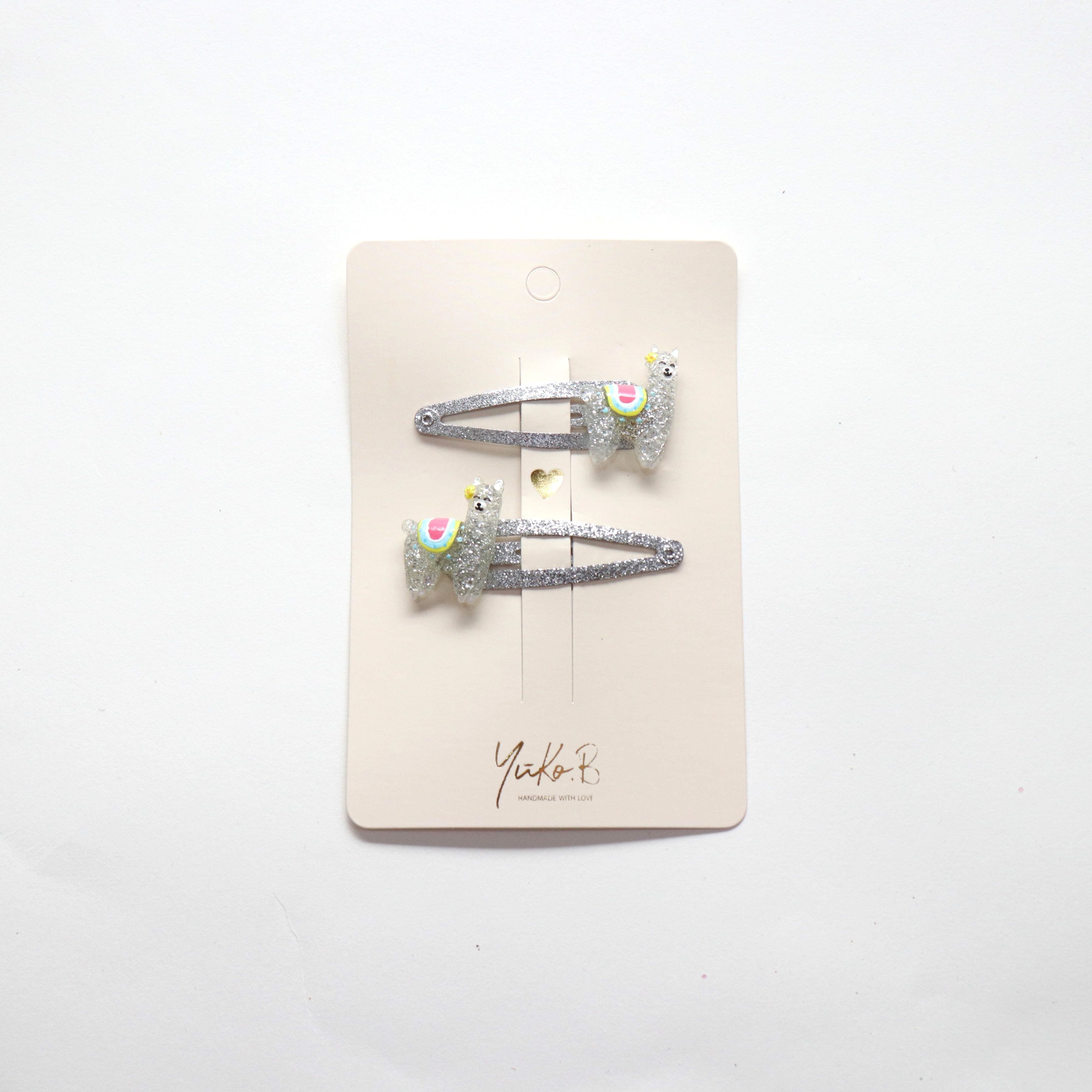 Barrettes à cheveux - Lamas argentés Inca - Yuko B.