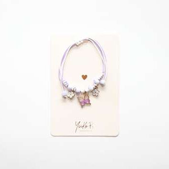 Bracelet en cordon pour enfants - Butterfly Mauve - Yuko B.