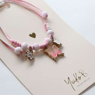 Bracelet en cordon pour enfants - Butterfly Rose - Yuko B.