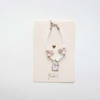 Bracelet en cordon pour enfants - Lapin Panpan - Yuko B.