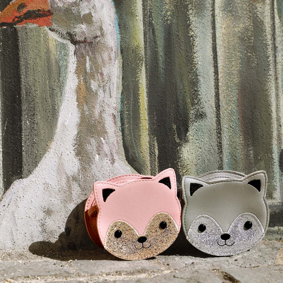 Sac bandoulière enfant - Gaspard le chaton Rose - Yuko B.