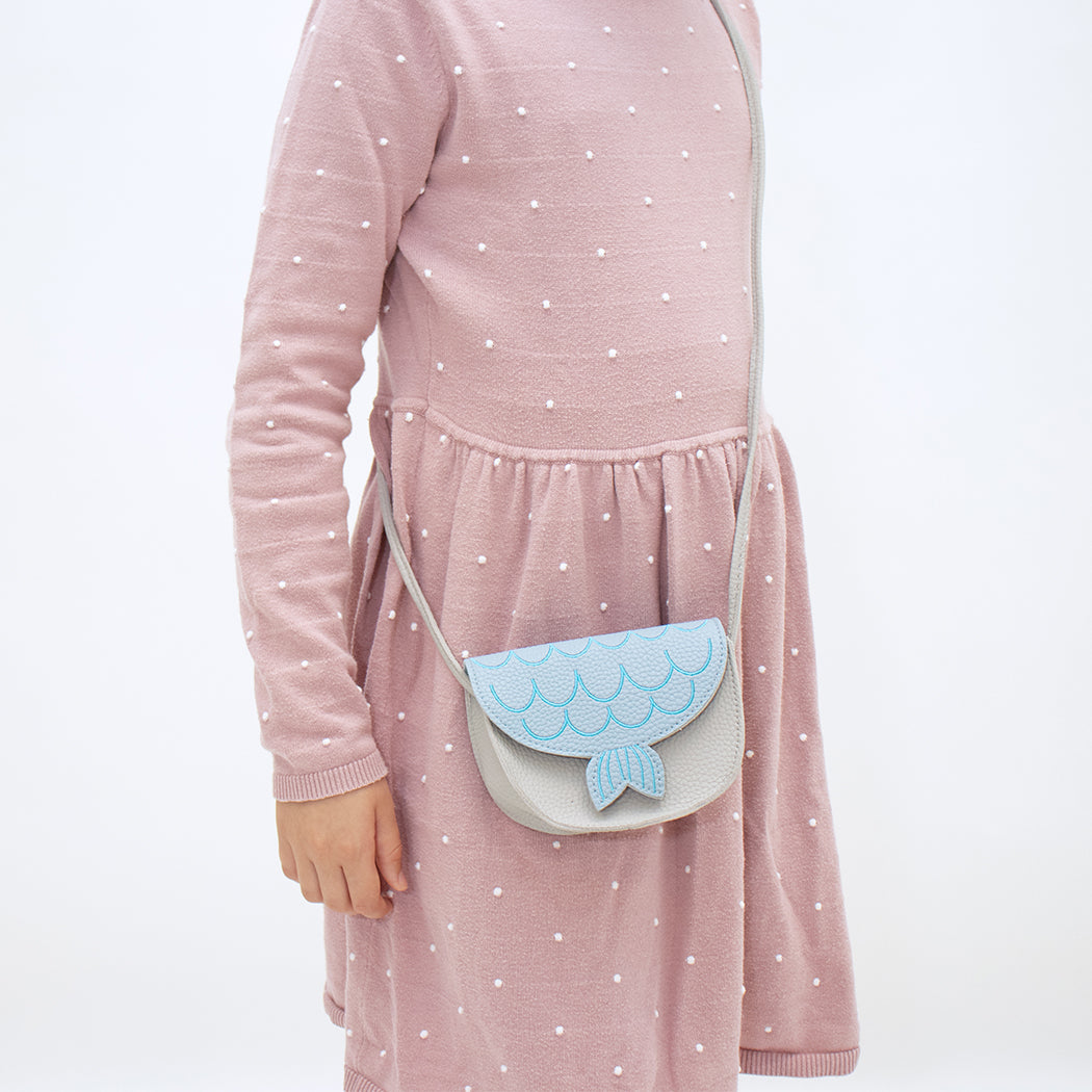 Sac bandoulière réglable animal pour enfant "sirène" - Asnee Bleu - Yuko B.