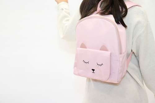 Sac à dos mode animaux pour enfant "petit chaton" Mina - Rose - Yuko B.