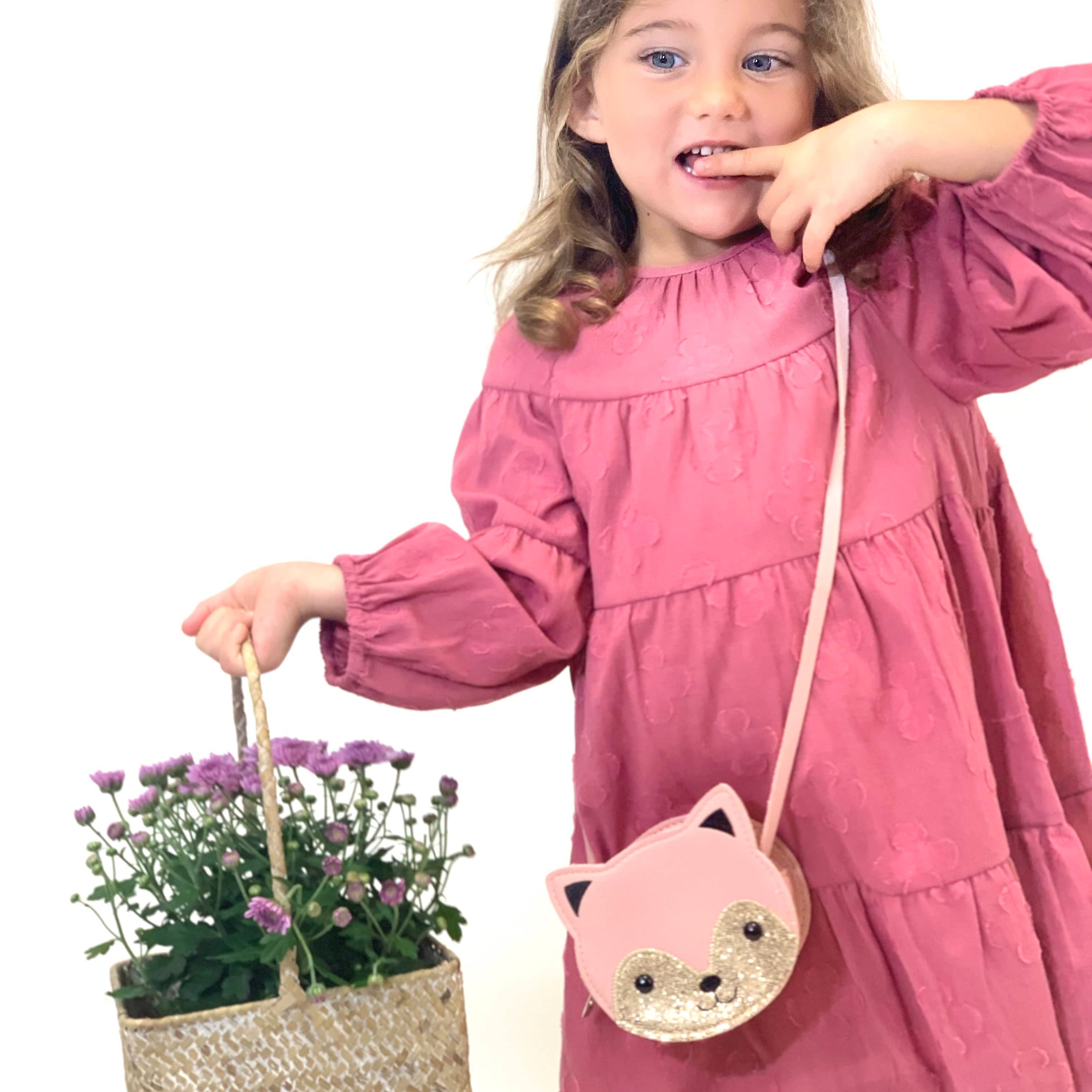 Sac bandoulière enfant - Gaspard le chaton Rose - Yuko B.