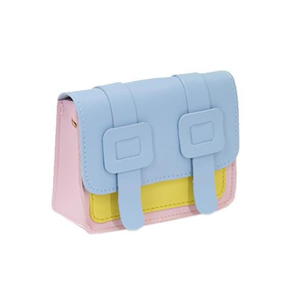 Sac bandoulière enfant - Tamara le petit cartable Rose & Bleu - Yuko B.