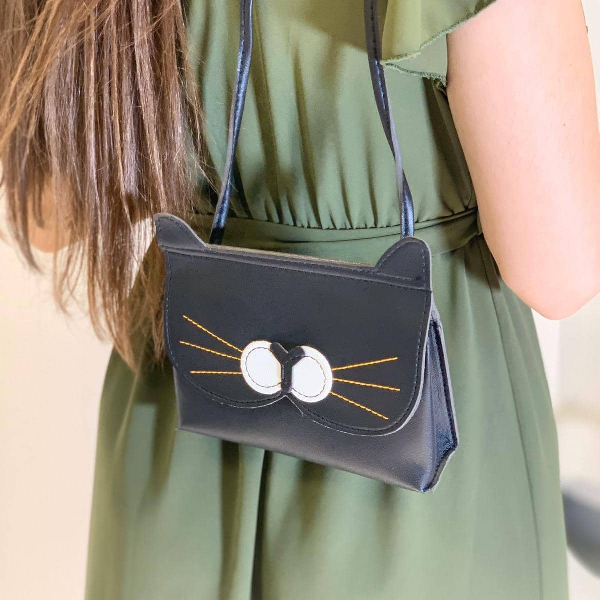 Sac bandoulière enfant - Yang le chaton Noir - Yuko B.