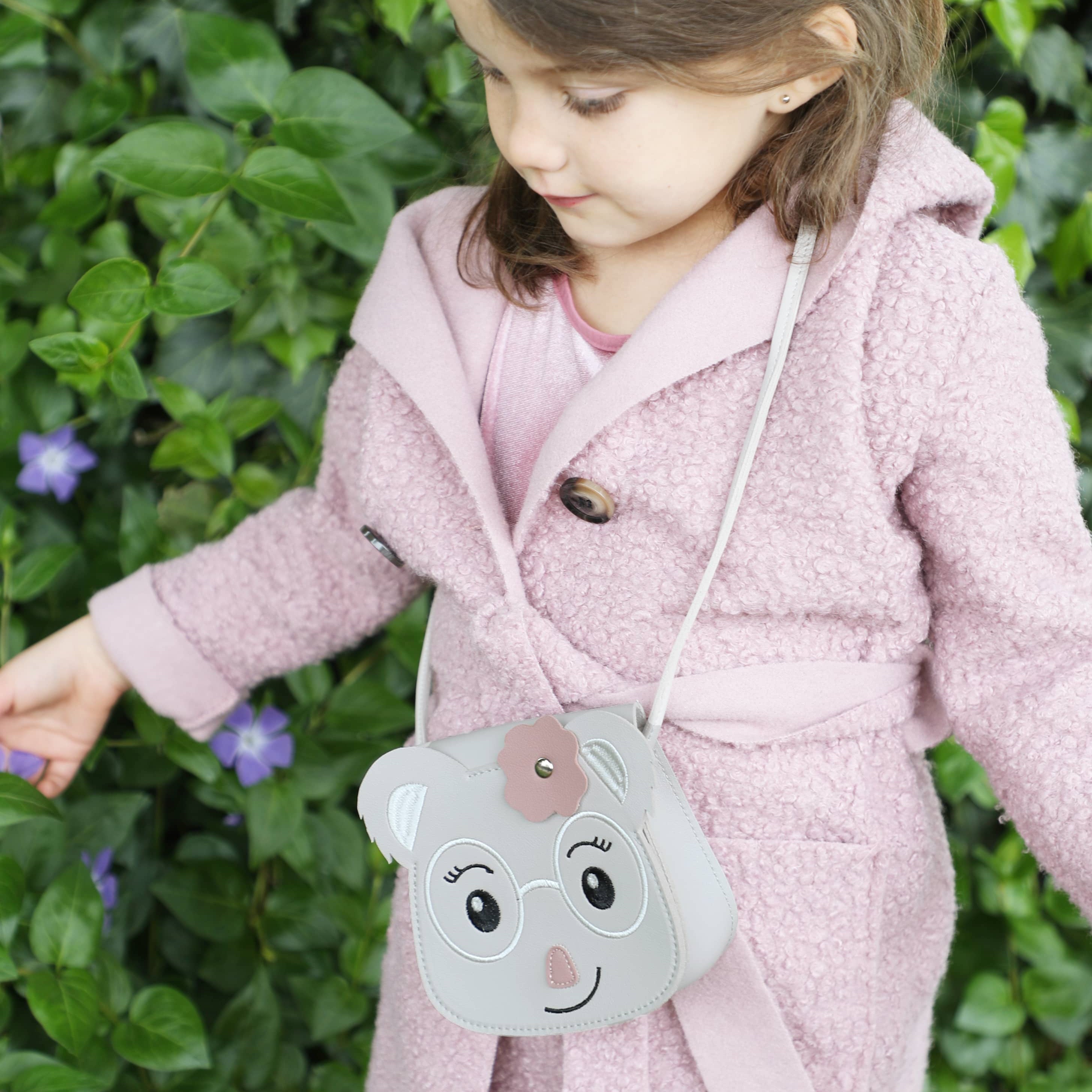 Sac bandoulière enfant - Yori le petit koala Gris - Yuko B.