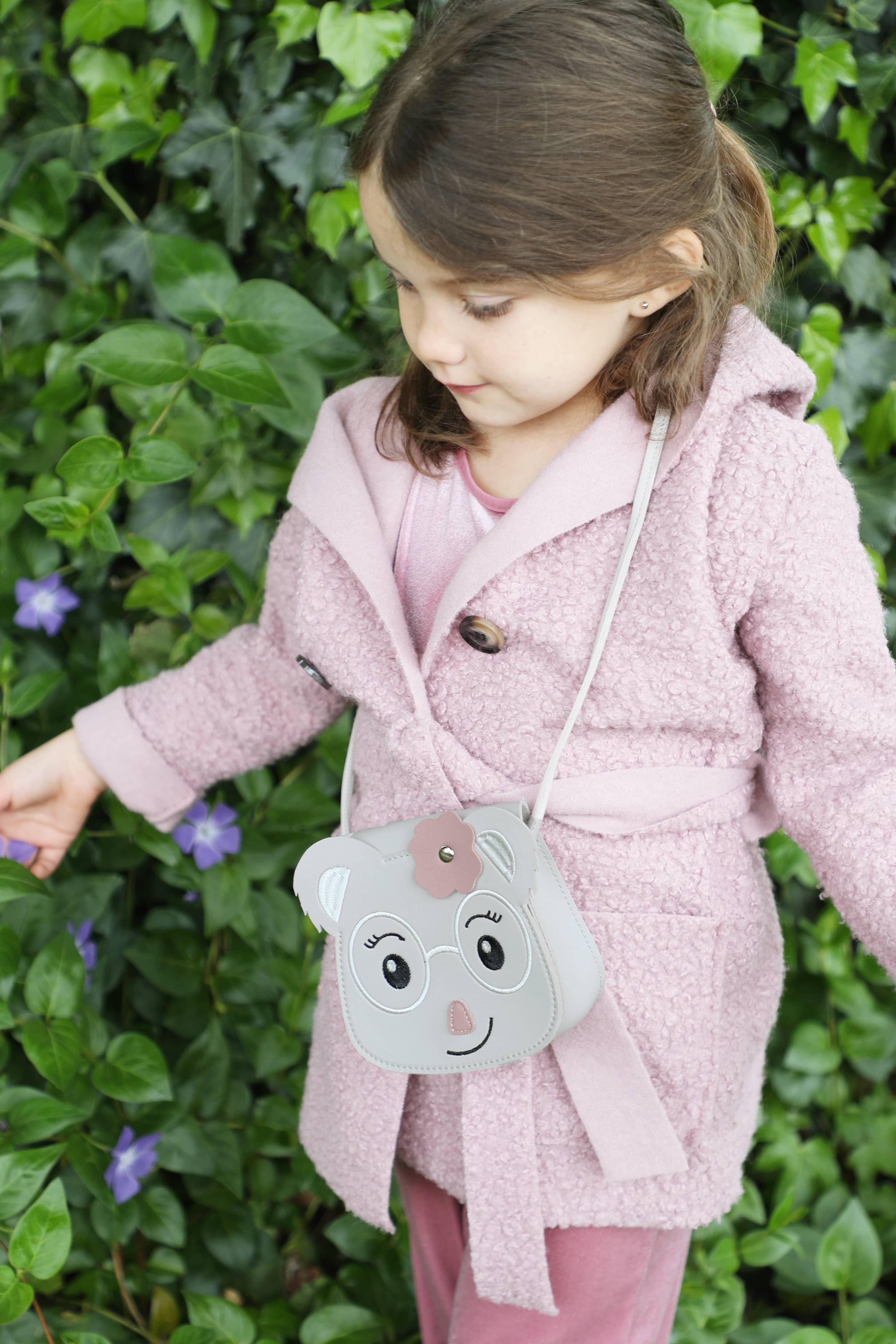 Sac bandoulière enfant - Yori le petit koala Gris - Yuko B.