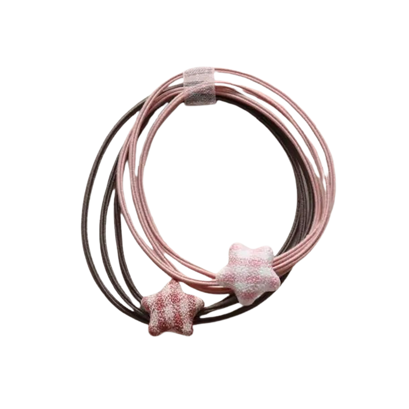 Élastiques cheveux - Vichy stars bands Rose — Yuko B.