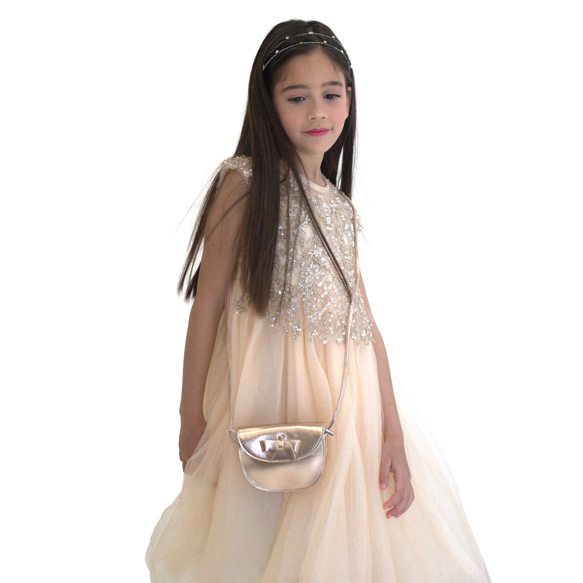 Robe de cérémonie ANABELLA - Pêche -Taille: 130 cm (4/5 ans) — Yuko B.