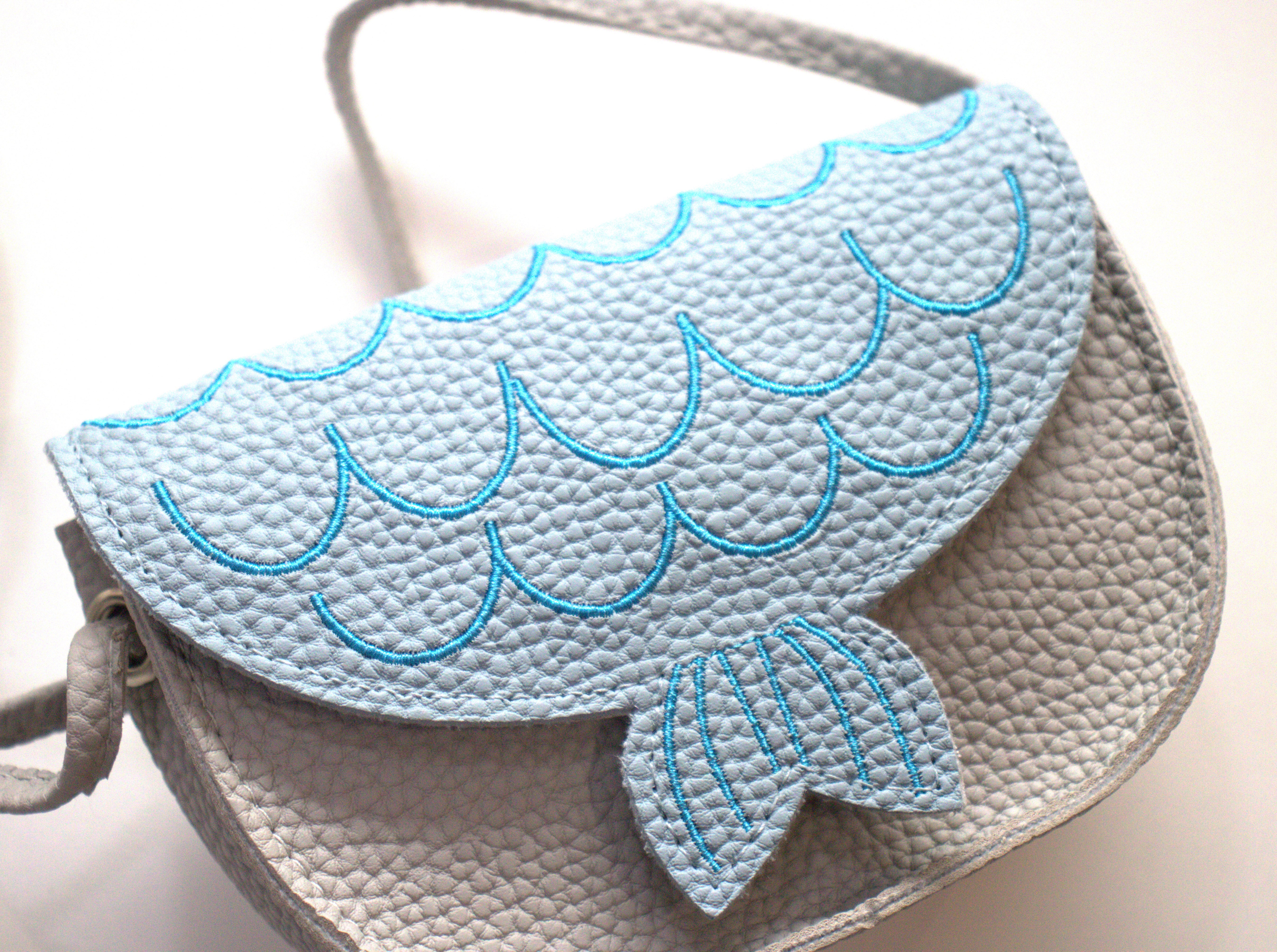 Sac bandoulière réglable animal pour enfant "sirène" - Asnee Bleu - Yuko B.