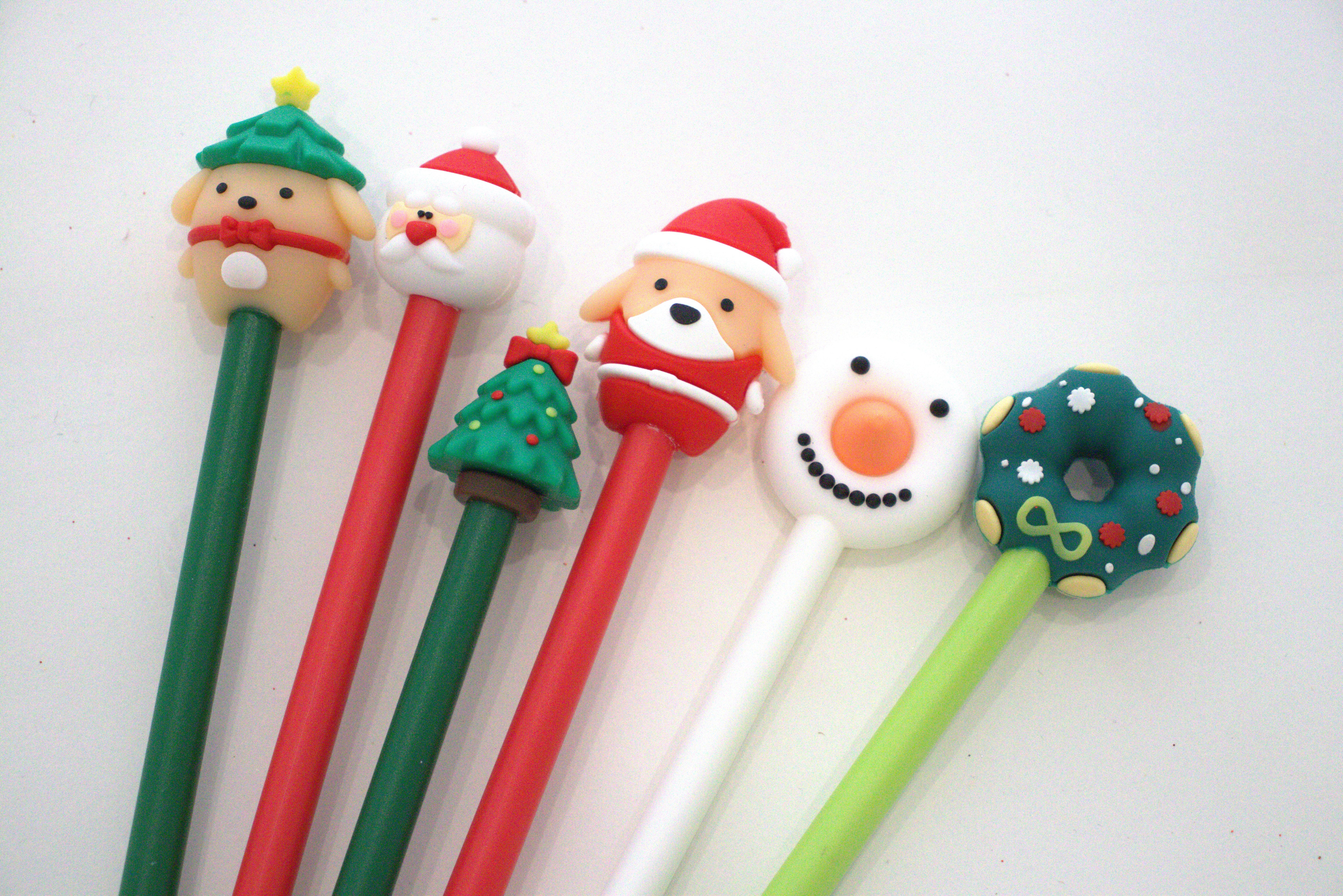 Ensemble de 6 stylos fantaisie Gamme Noel - Yuko B.