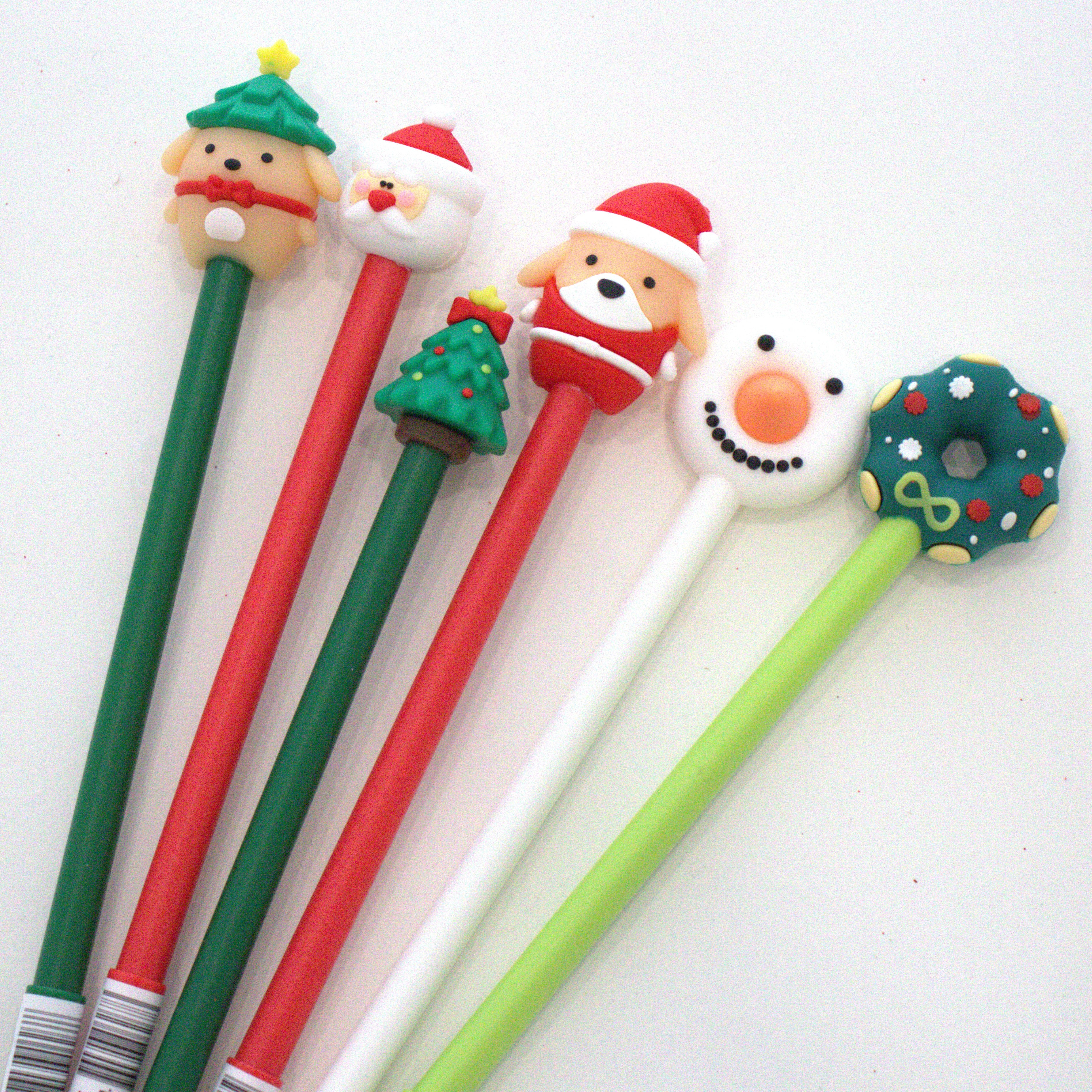 Ensemble de 6 stylos fantaisie Gamme Noel - Yuko B.