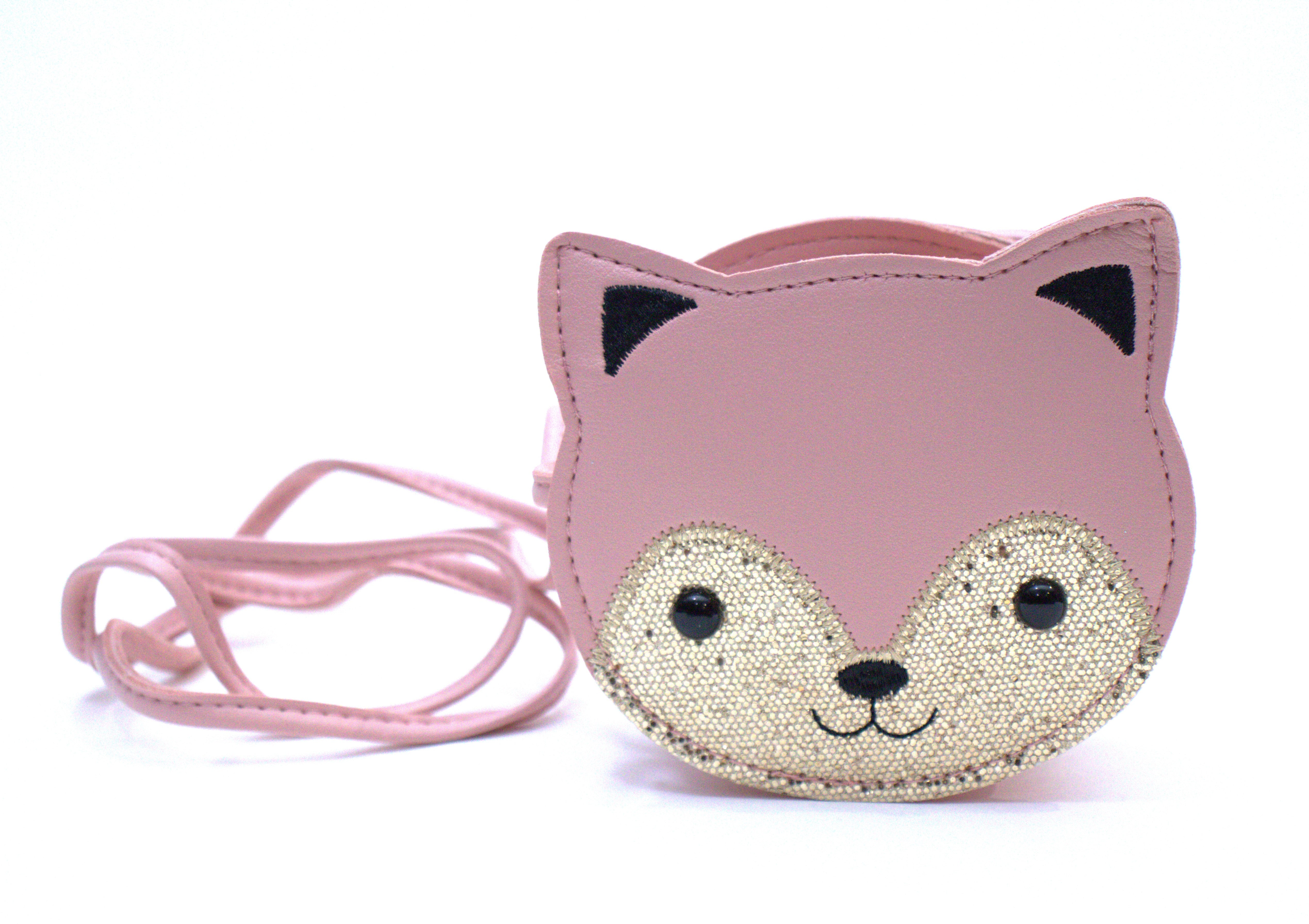 Sac bandoulière enfant - Gaspard le chaton Rose - Yuko B.