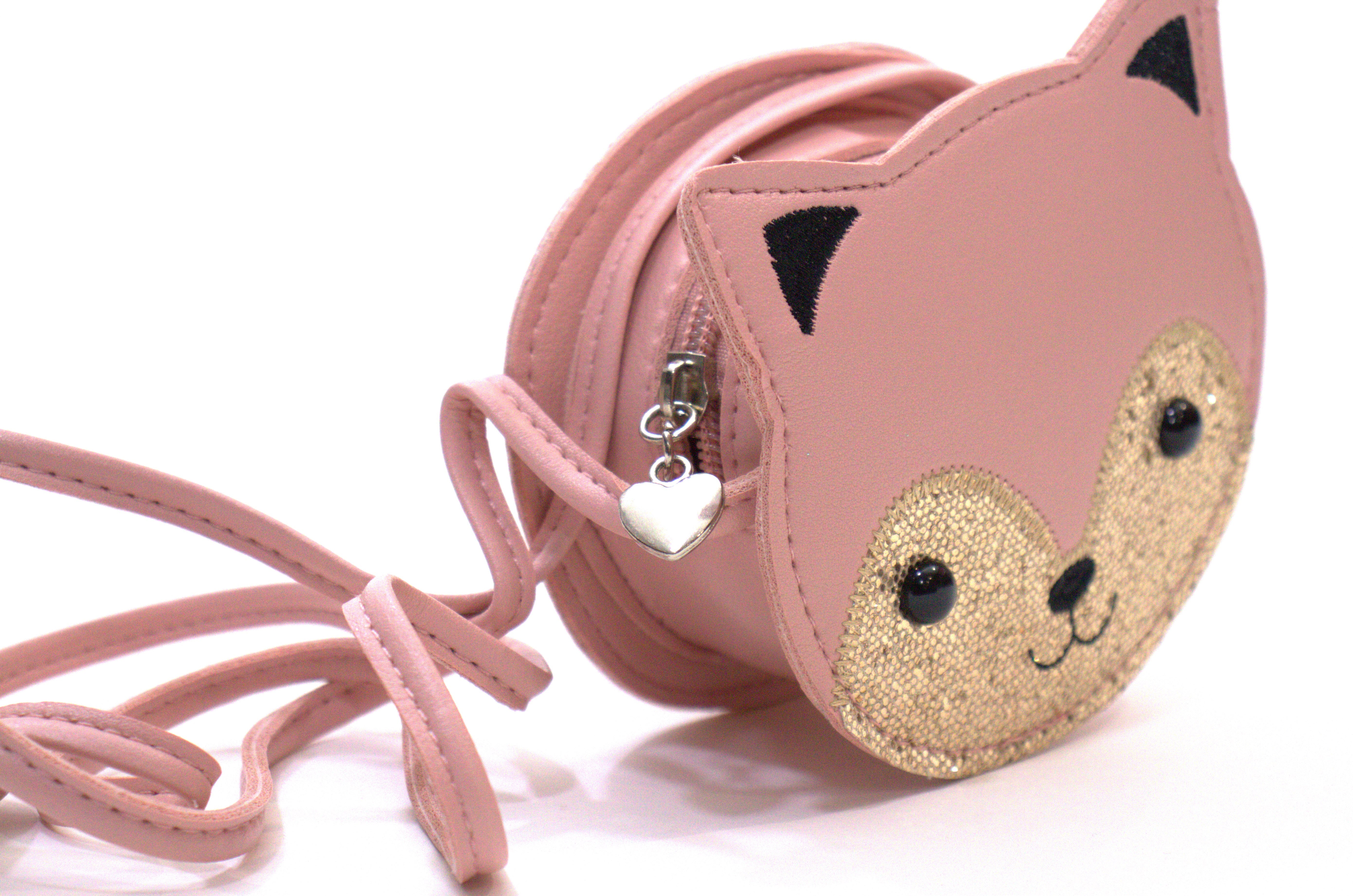 Sac bandoulière enfant - Gaspard le chaton Rose - Yuko B.