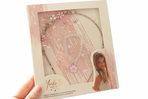 Coffret premium de 3 accessoires de mode pour enfants - Victoria - Rose - Yuko B.