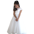 Robe de cérémonie JEANNE - Blanche - Taille: 130 cm (7/8 ans) vue de face — Yuko B.