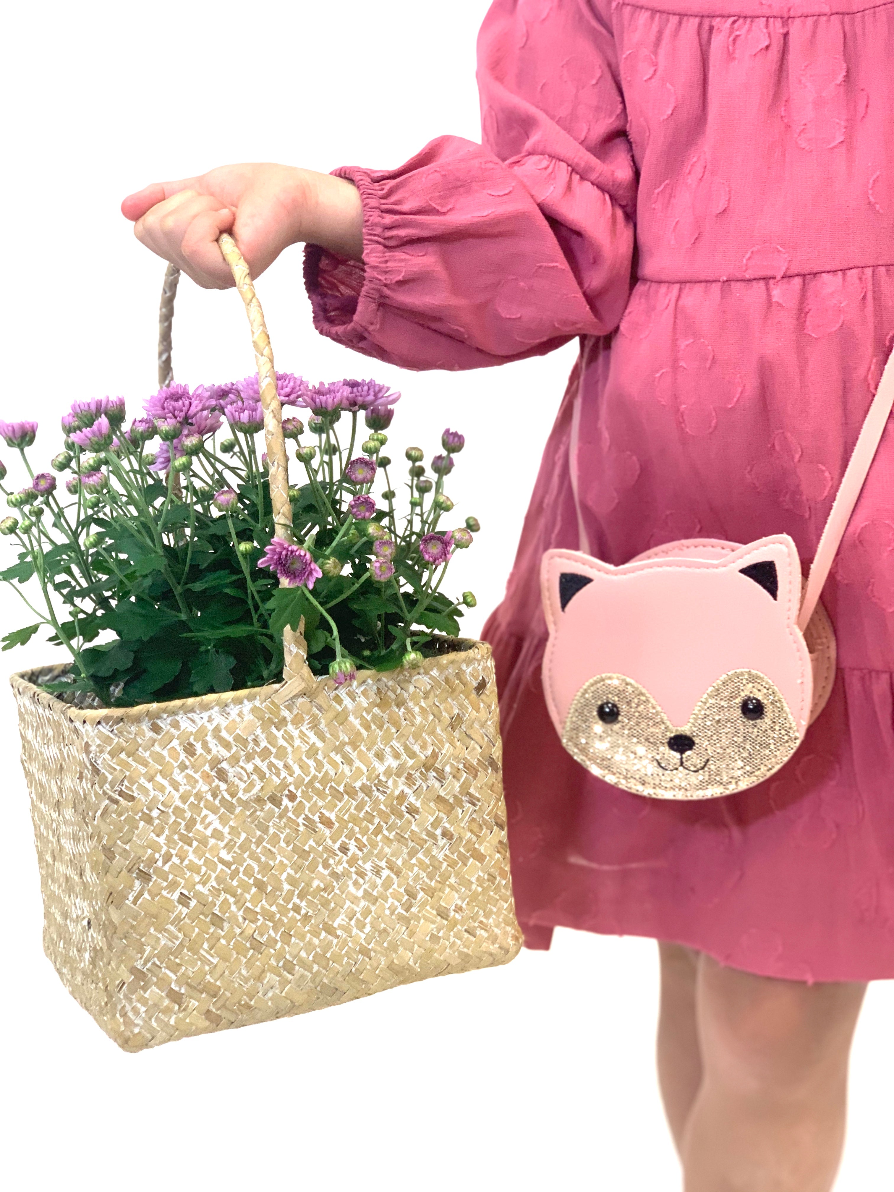 Sac bandoulière enfant - Gaspard le chaton Rose - Yuko B.