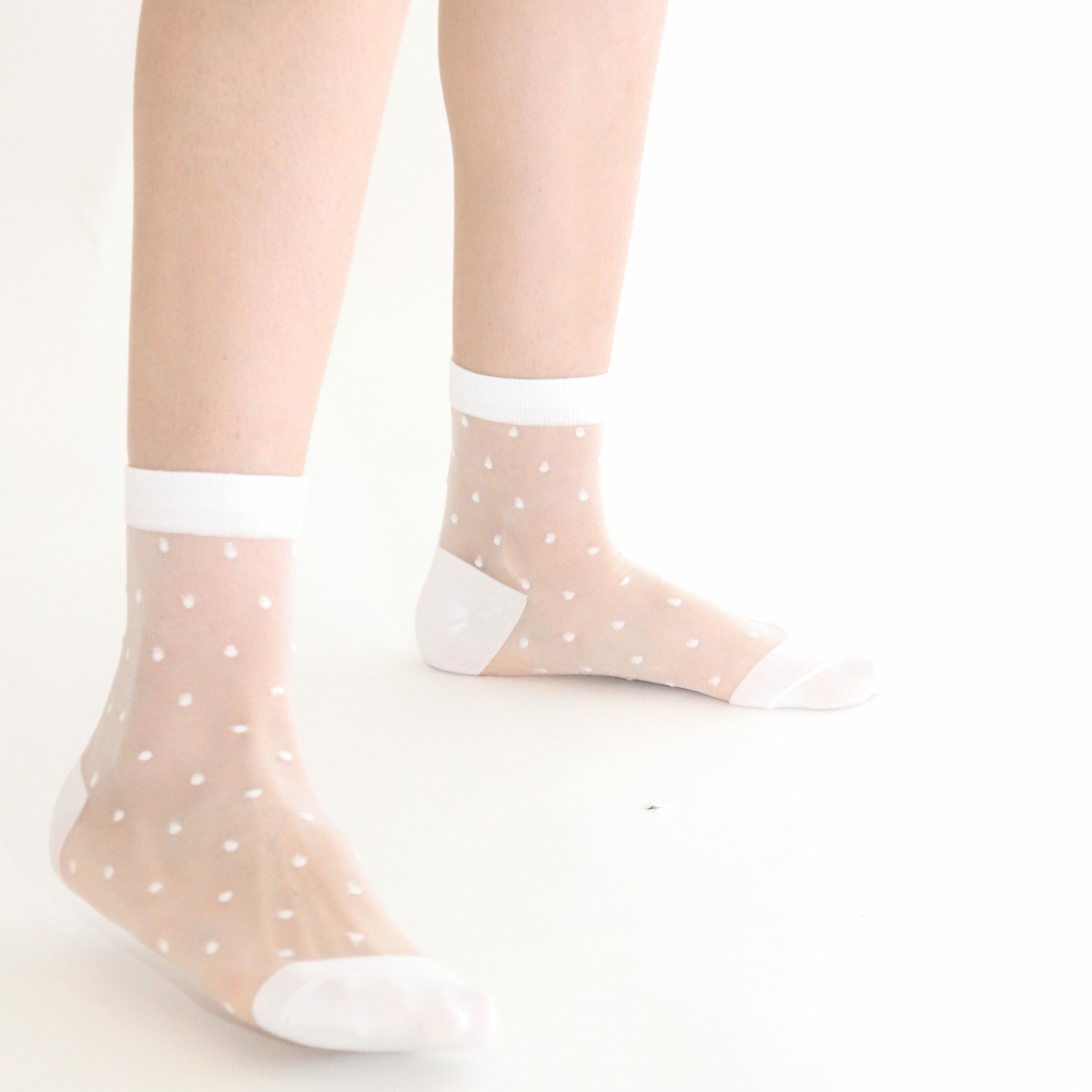 Chaussettes en voile resistant - Be Plumeti - White - Yuko B.