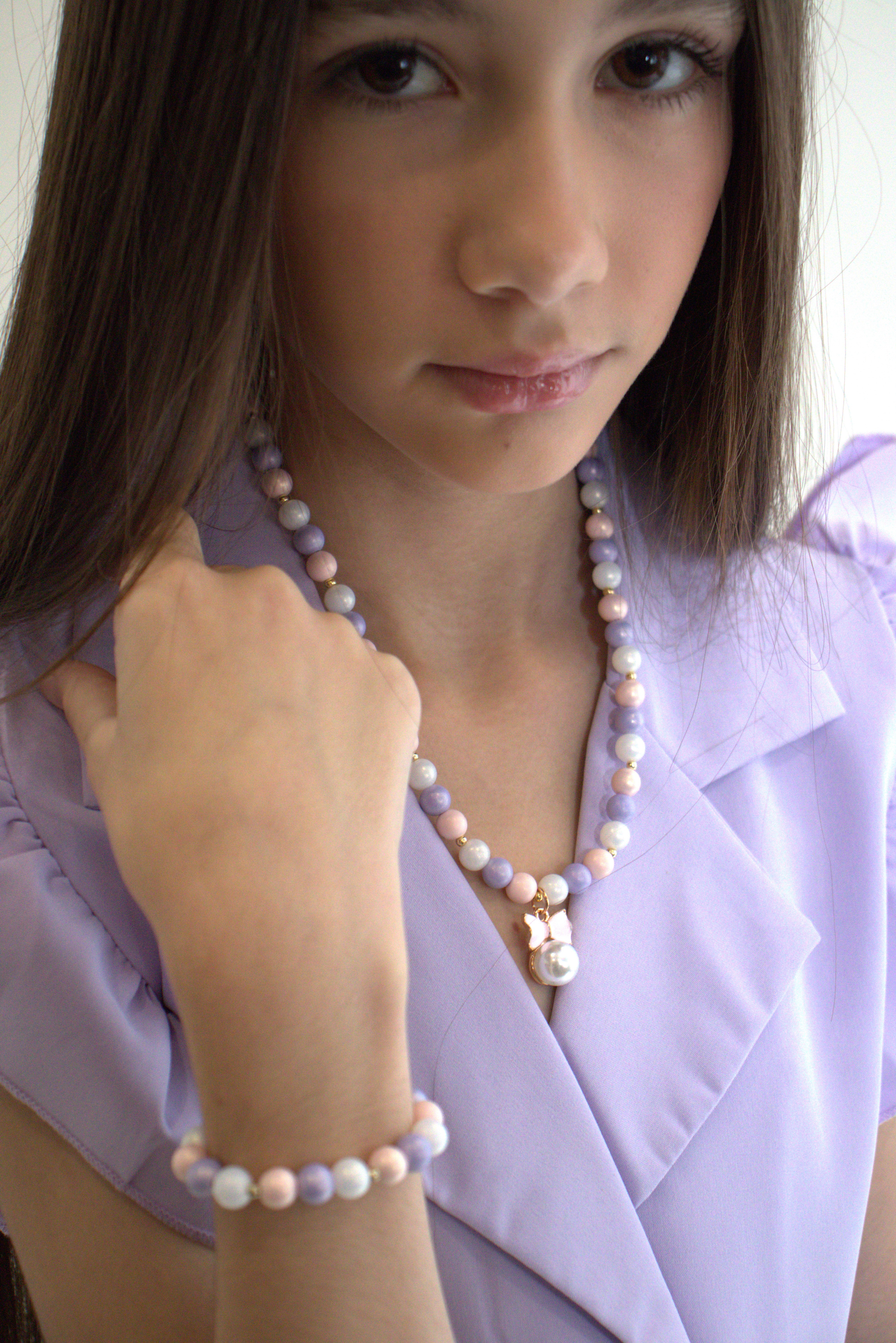 Coffret Princesse Rose - Parure Collier + bracelet - Yuko B.