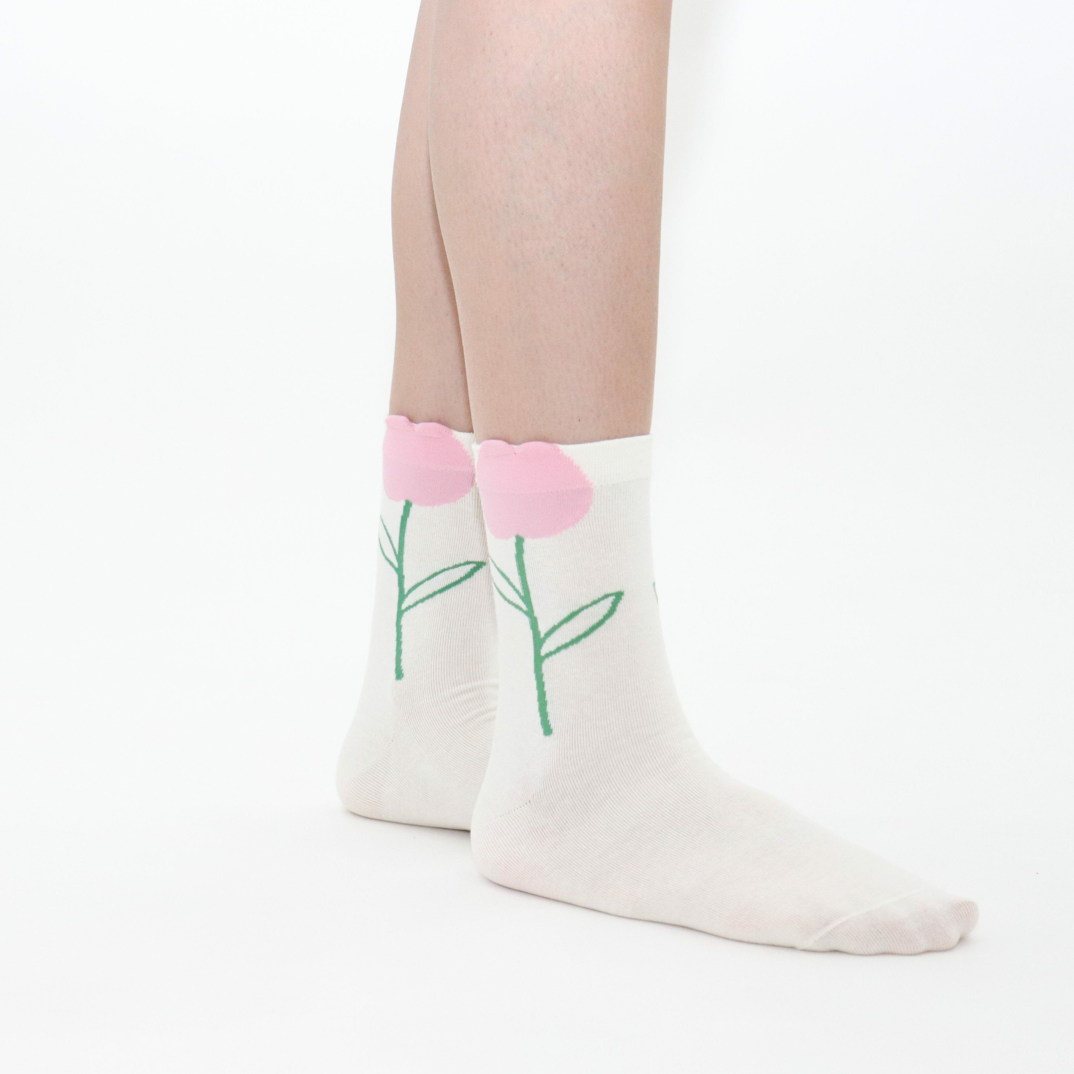 Chaussettes en Coton doux - Rose - Yuko B.