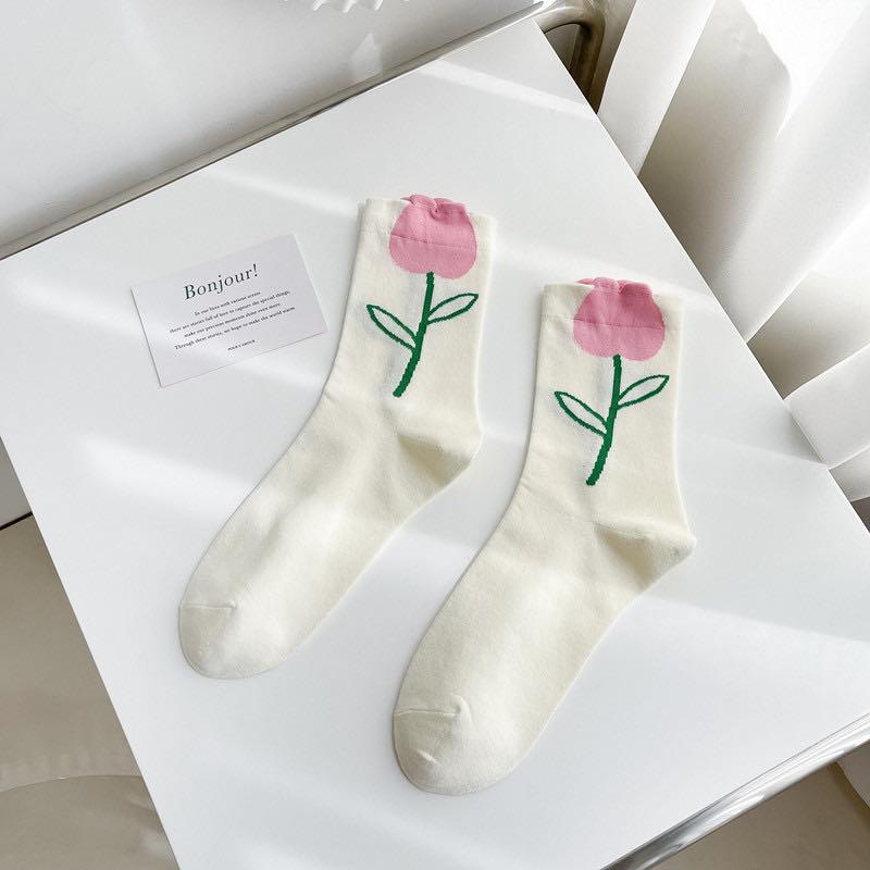 Chaussettes en Coton doux - Rose - Yuko B.