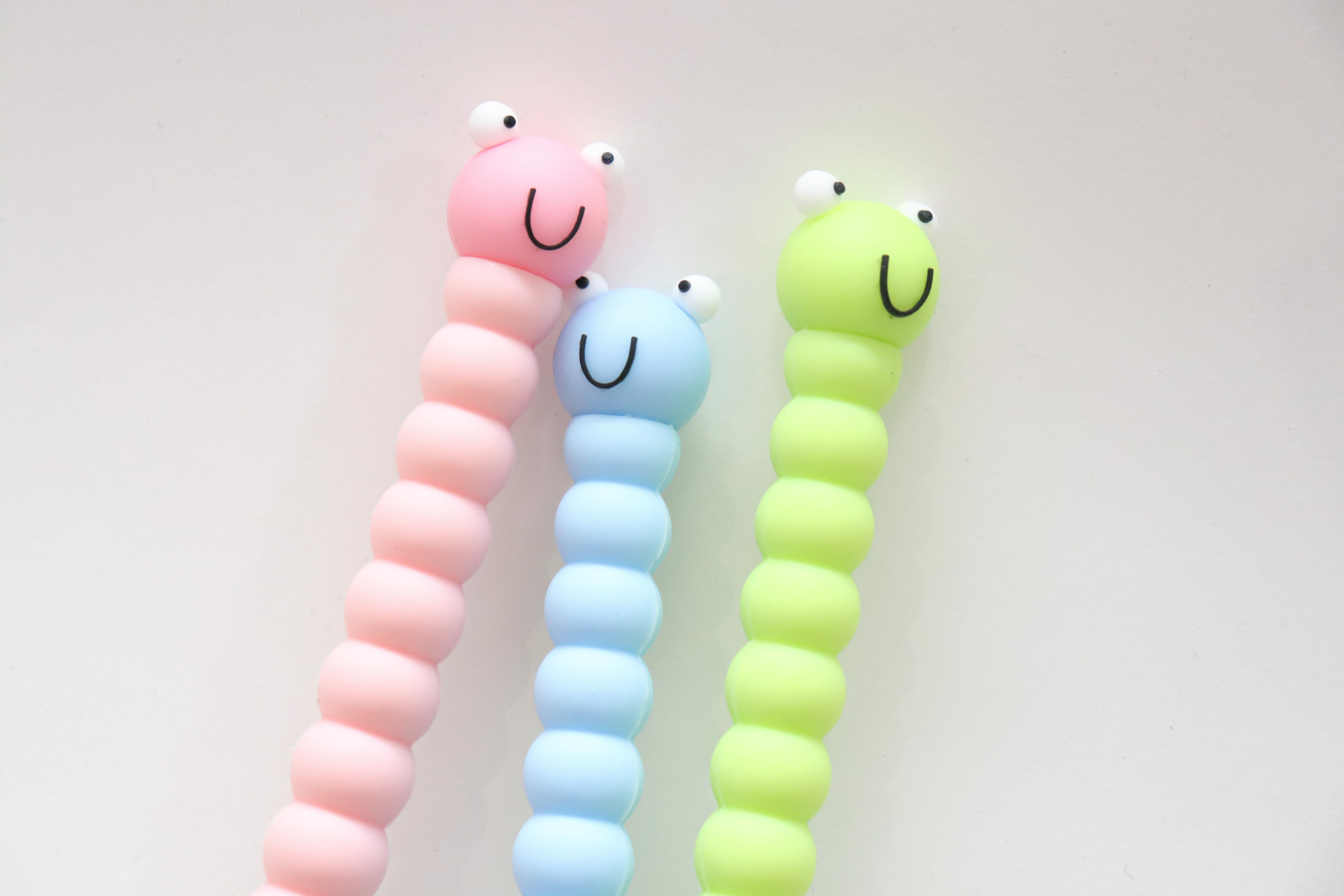 Ensemble de 3 stylos fantaisie Tiny Caterpillar - Yuko B.