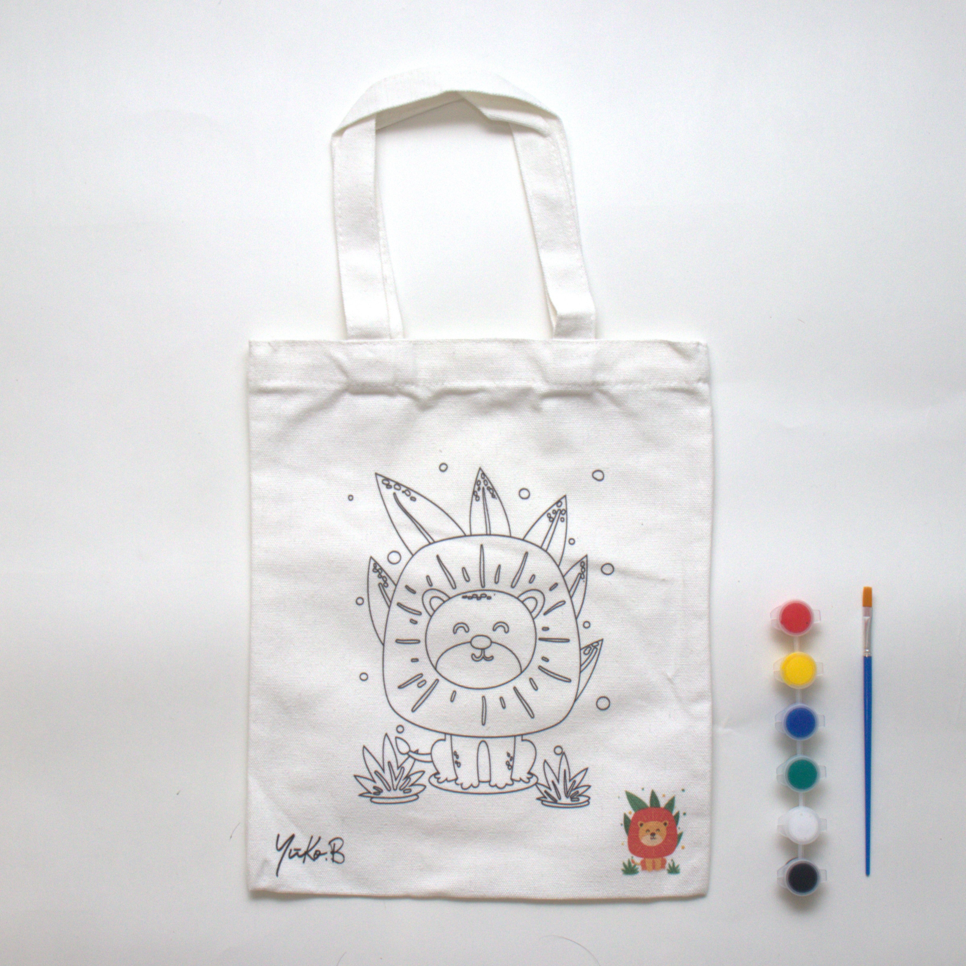 Totebag à peindre - Lion - Kits de loisirs créatifs - Yuko B.