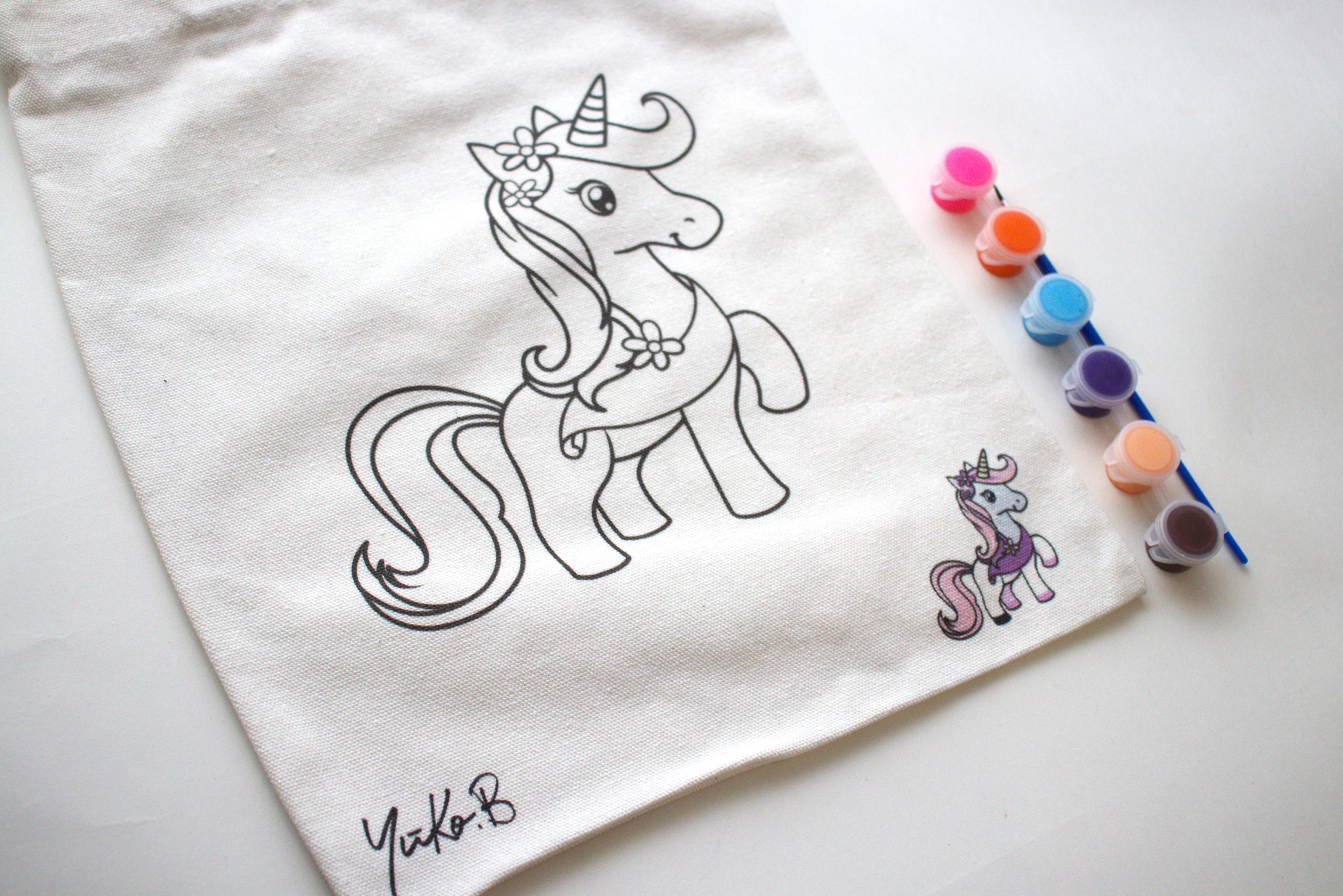 Totebag à peindre - Licorne - Kits de loisirs créatifs - Yuko B.