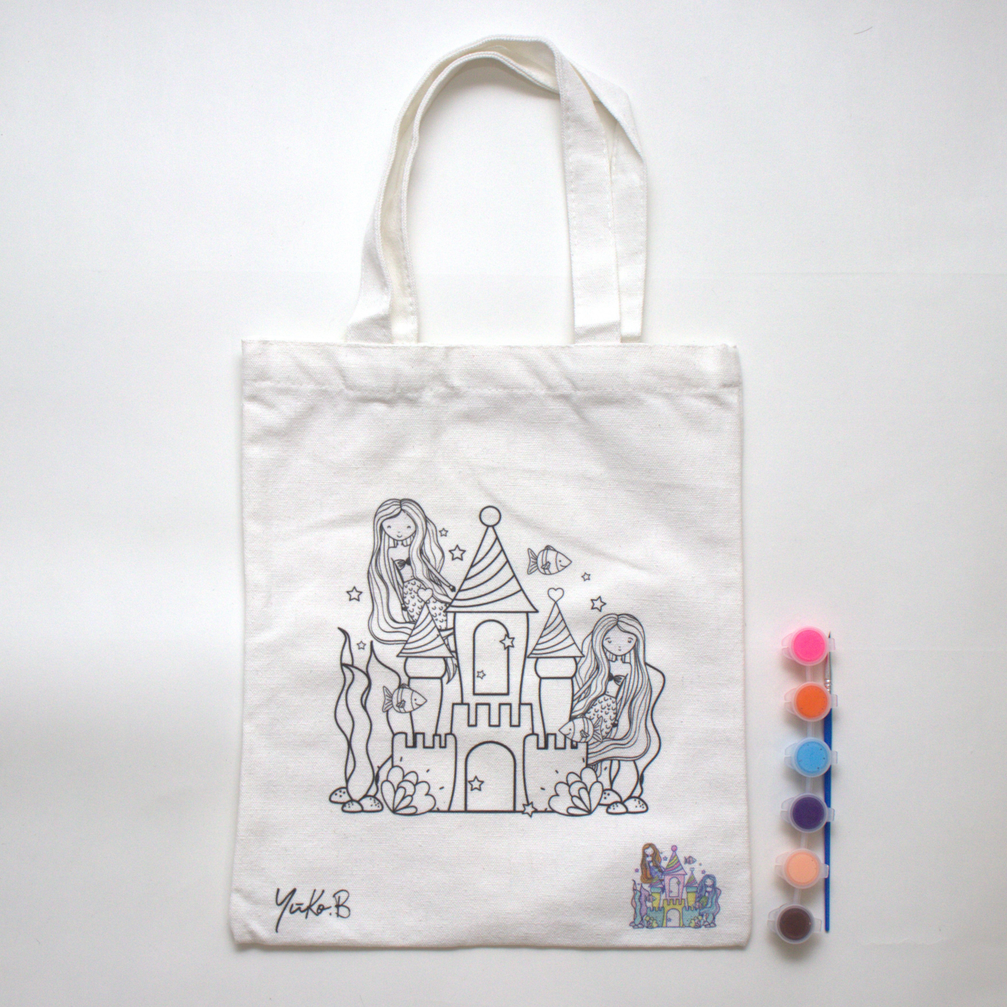 Totebag à peindre - Sirènes - Kits de loisirs créatifs - Yuko B.