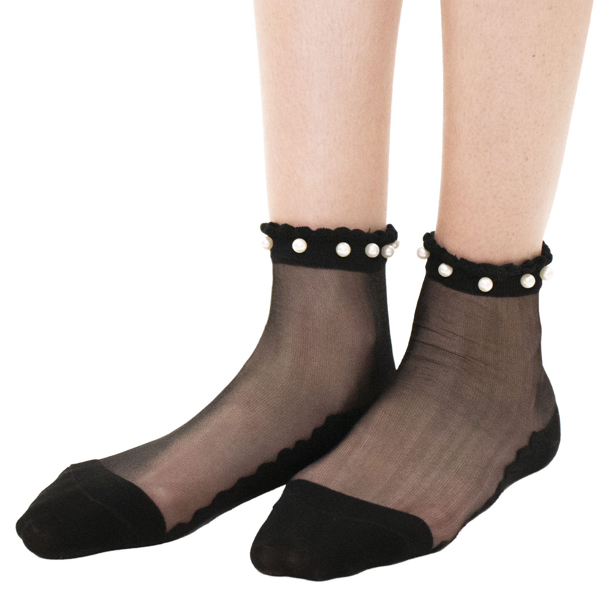 Perla - La chaussette en voile resistant ornée de perles délicates — Yuko B.