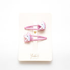 Duo Barrettes Premium Enfant - Sparkle Licornes Etincelantes ouvert — Yuko B.