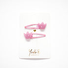 Duo Barrettes Premium Enfant - Sparkle Royal Pink vue de face — Yuko B.