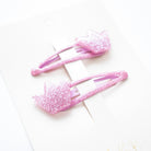 Duo Barrettes Premium Enfant - Sparkle Royal Pink lifestyle — enfant Yuko B.