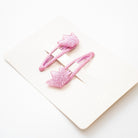 Duo Barrettes Premium Enfant - Sparkle Royal Pink zoom matière — Yuko B.