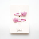 Duo Barrettes Premium Enfant - Sparkle Royal Pink avec accessoires — Yuko B.