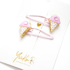 Duo Barrettes Premium Enfant - Sparkle Petites Glaces Damour vue de côté — Yuko B.